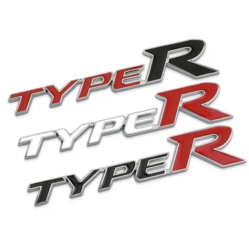 

3D Zinc Alloy Metal TYPER TYPE R Emblem Trunk Badge Logo Decal Stickers For HONDA Civic Fit Spirior Crider City Accord Crv