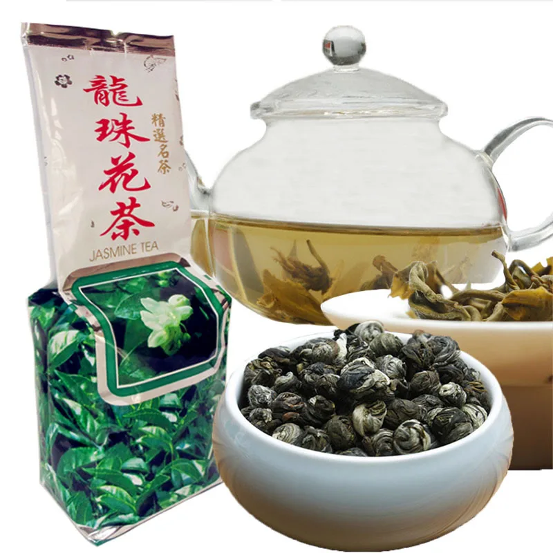

2019 Fresh Natural Organic China Jasmine Dragon Pearl Green Tea Slimming Flower Kung Fu Tea