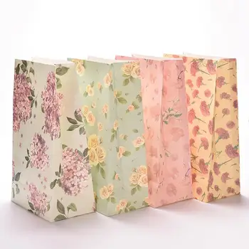 

3Pcs/lot 23x13cm Flower Printing Paper Bags Gift Paper Bag Portable Suitable For Party Housing Moving Giftbag Packaging