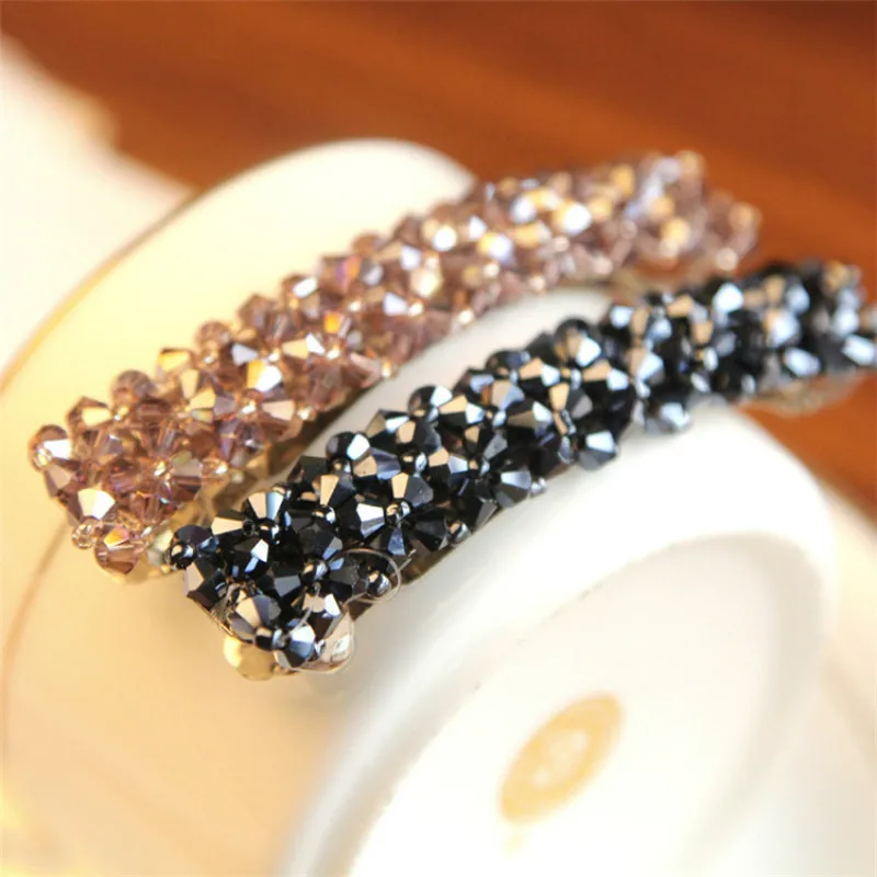 1Pcs Bling Crystal Hairpins Head wear for Women Girls Rhinestone Hair Clips Pins Barrette Styling Tools Accessories
