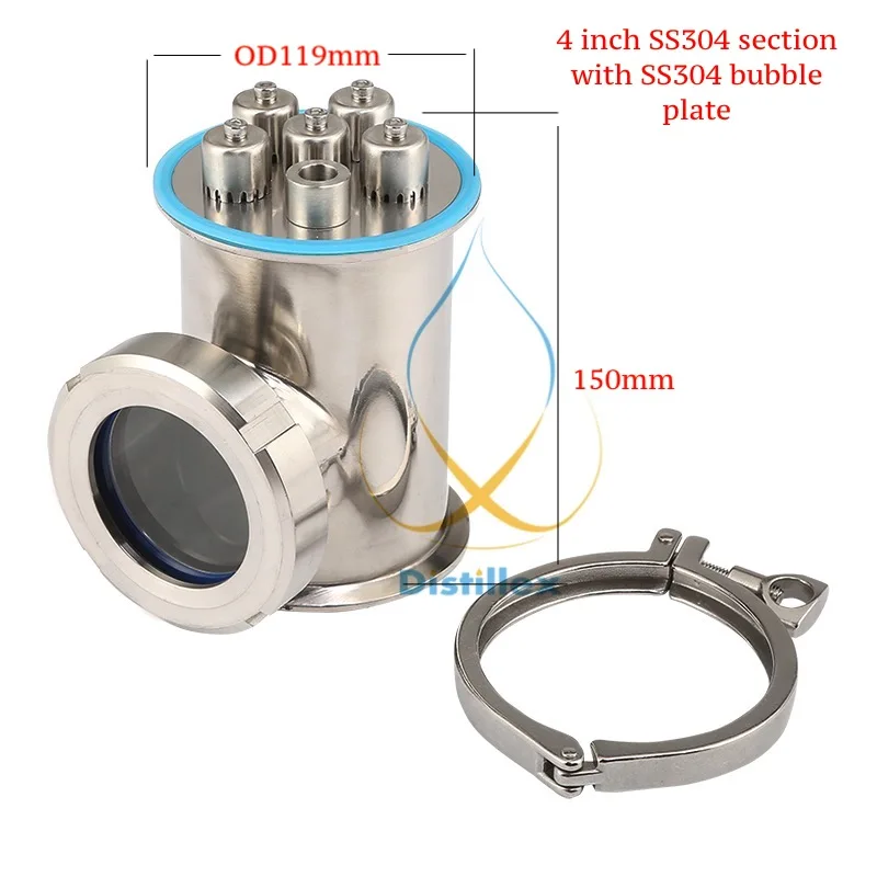 Зажим " 102 мм(od119мм) SS304 Пузырьковые пластины раздел с SS304 пузырьковая пластина для дистилляции. Самогонный аппарат
