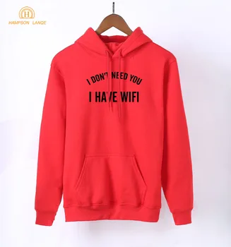 

I Don't Need You l Have Wifi Letters Print Long Sleeve Female Hoodie 2019 Spring Autumn Black Pink Gray White Sweatshirts Women