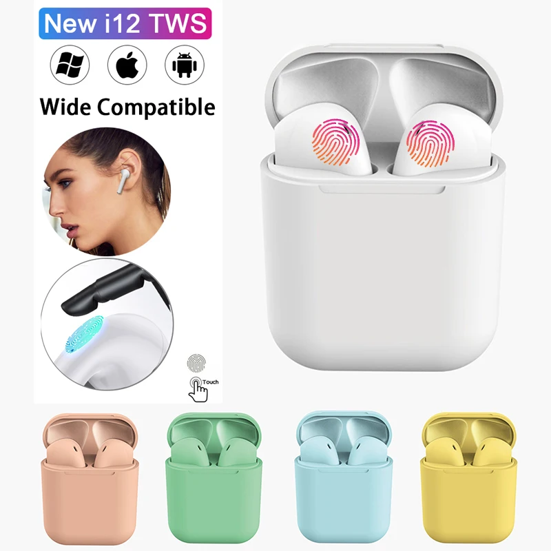 

i12 TWS Bluetooth Wireless Earphone Gaming Headset Headphone Sports Sweatproof Touch Portable Earbuds for i10 i20 tws