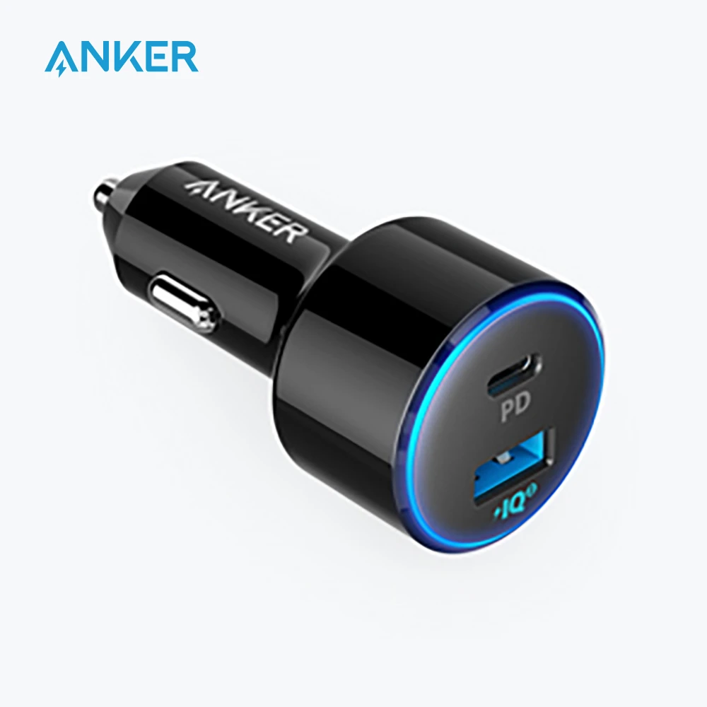 iphone fast car charger Anker 49.5W PowerDrive Speed+ 2 USB C Car Charger 30W PD Port for MacBook &iPad &iPhone 19.5W Fast Charge Port for S9/S8 etc usb c to car charger