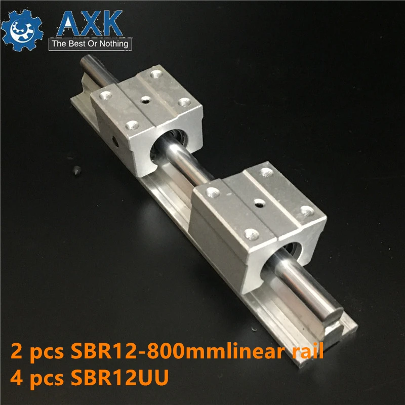 

12mm linear rail SBR12 800mm supporter rails 2 pcs + 4 pcs SBR12UU blocks for CNC for 12mm linear shaft support rails
