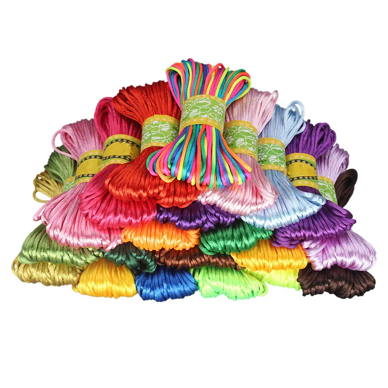 

2.5mm 20m/pack Chinese Knot Satin Nylon Beading Cord DIY Bracelet Necklace Jewelry Making Rope Silk Macrame Cord Accessories