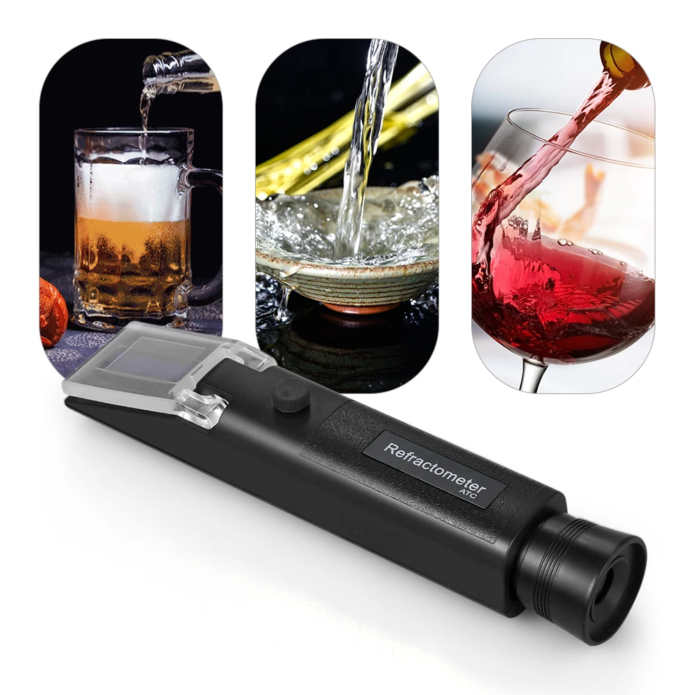 

NEW 4 Color Refractometer Alcohol Alcoholometer meter 0~80%V/V ATC Hydrometer concentration spirits tester wine Handheld Tool
