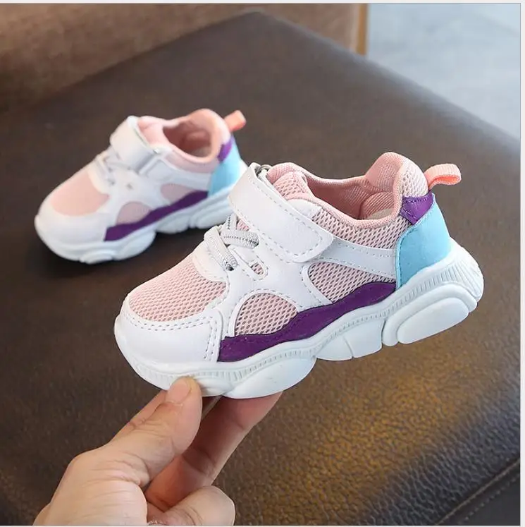 الأطفال حذاء كاجوال الاطفال لينة أسفل شبكة احذية رياضية الطفل الفتيات الفتيان تنفس التباين اللون مزيج و مباراة حذاء طفل