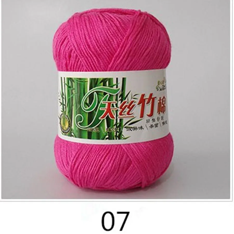 50 г/мяч Kniting Пряжа Бамбук хлопок пряжа твердые пряжа для вязания крючком Мягкие Детские бамбуковое волокно хлопок теплый трикотаж шерсть - Цвет: 7