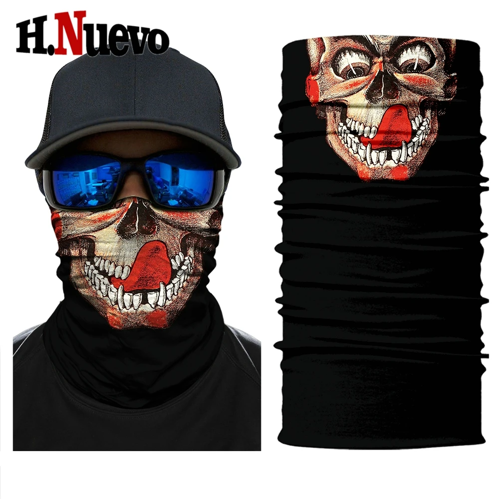 Buy motorcycle skull face mask scarf joker clown