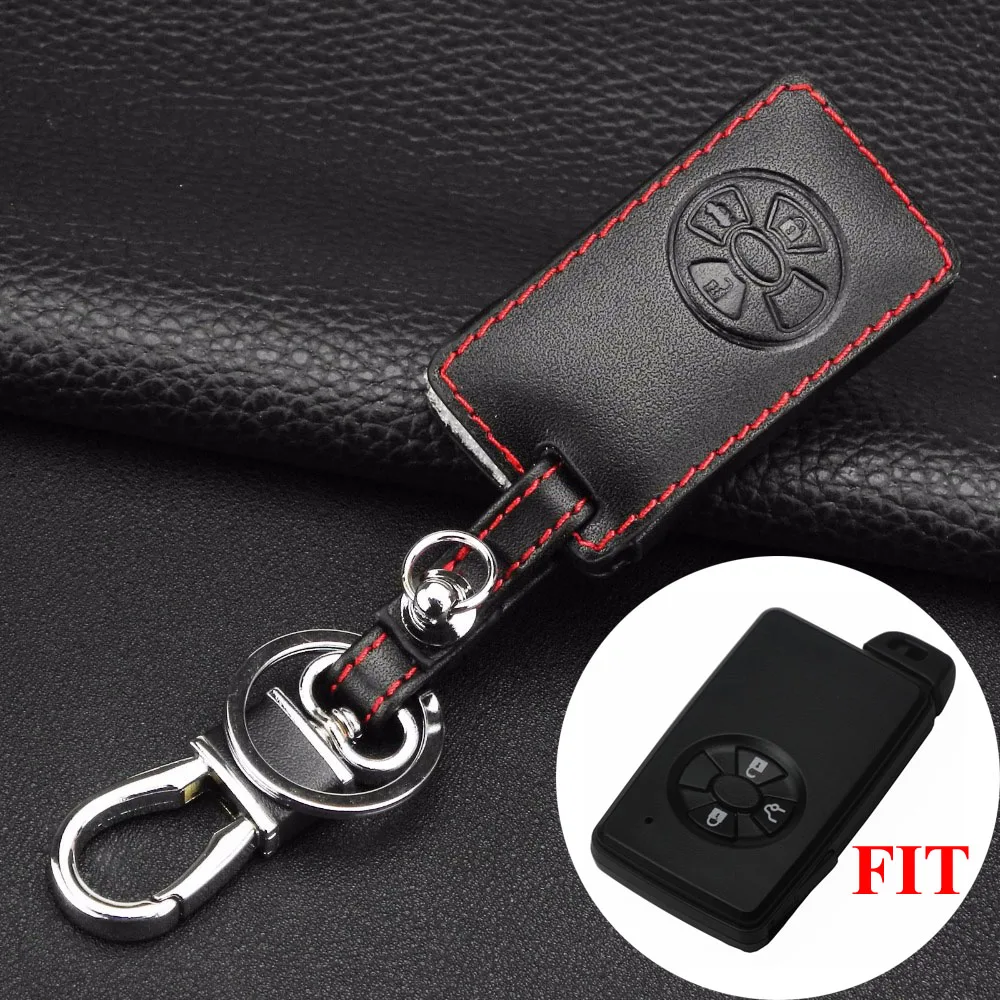 3 Buttons Leather Smart Car Key Case Cover for Toyota Corolla Yaris