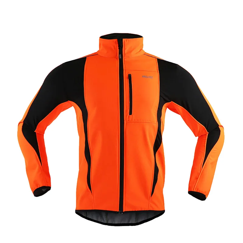 Теплая куртка для велоспорта, теплая одежда для велоспорта, одежда для велоспорта MTB, Джерси для велоспорта, ветрозащитное спортивное пальто, 6 цветов, для спорта на открытом воздухе - Цвет: Оранжевый