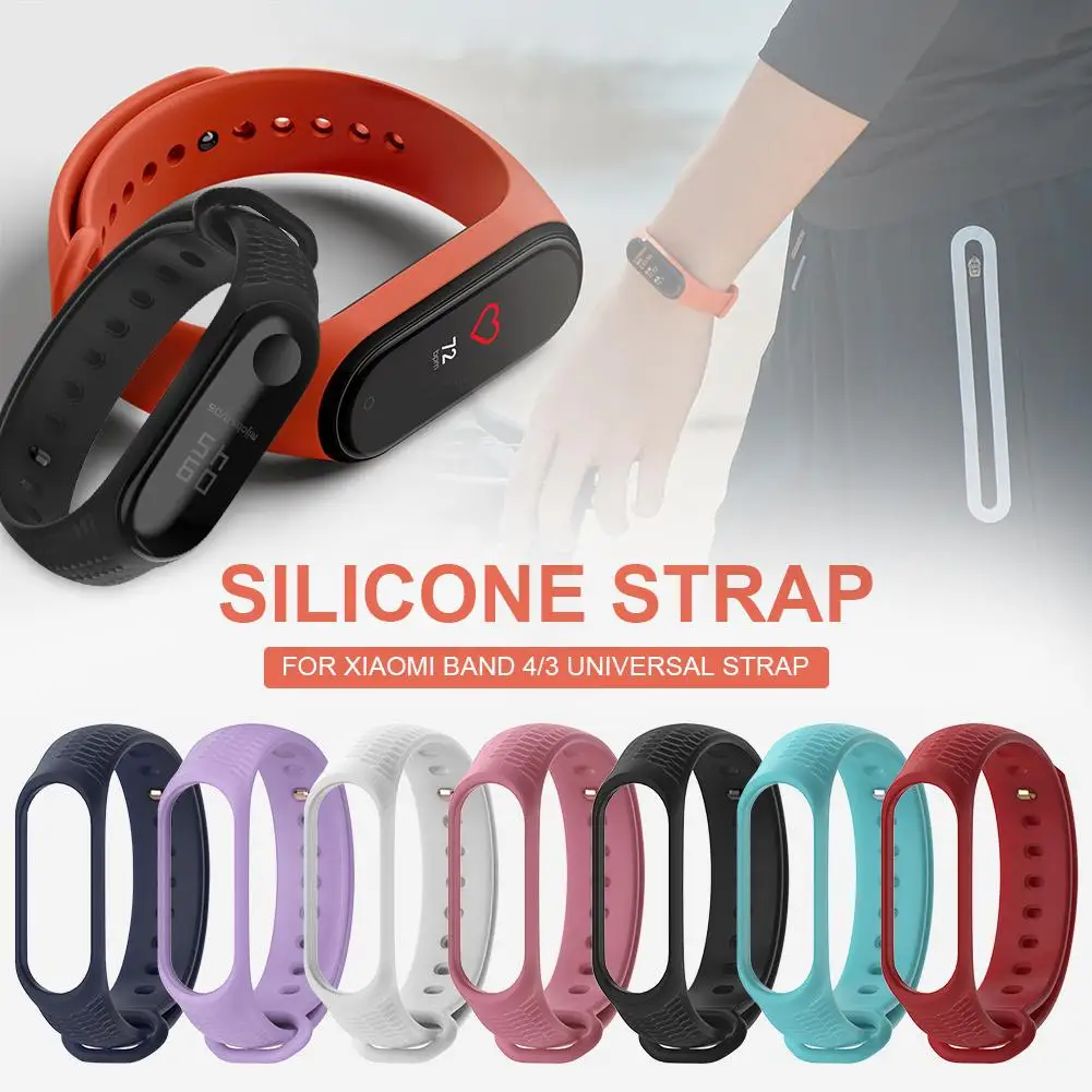 

Strap Wristband Sports Waterproof Watch Band for Mi Band 3 4 Smart Bracelet Watch
