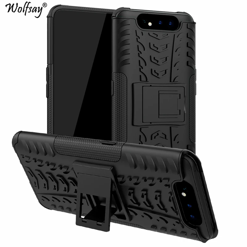 Чехол Wolfsay для Samsung Galaxy A80 чехол из мягкой резины и жесткого пк SM-A805F держатель