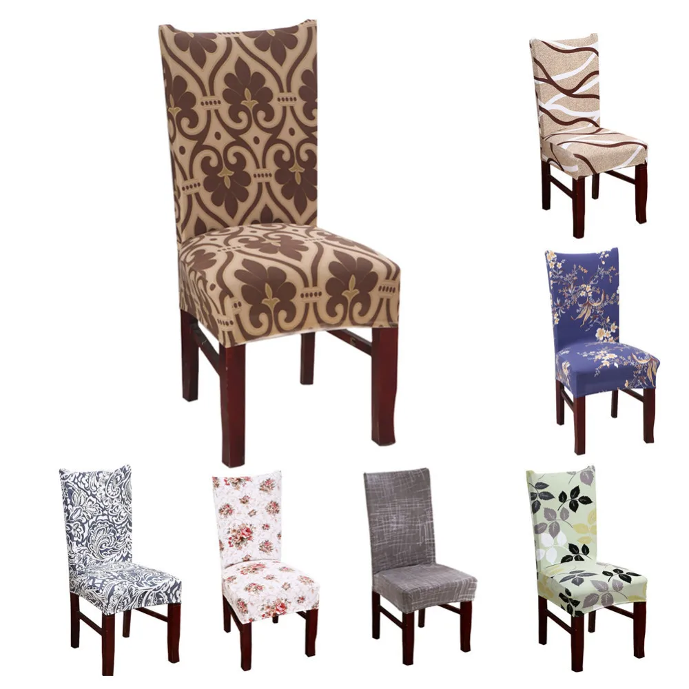 

Print Flowers Chair Cover Elastic Universal size Classic Chair Covers Seat for Office Home Dining room Weddings Hotel Banquet