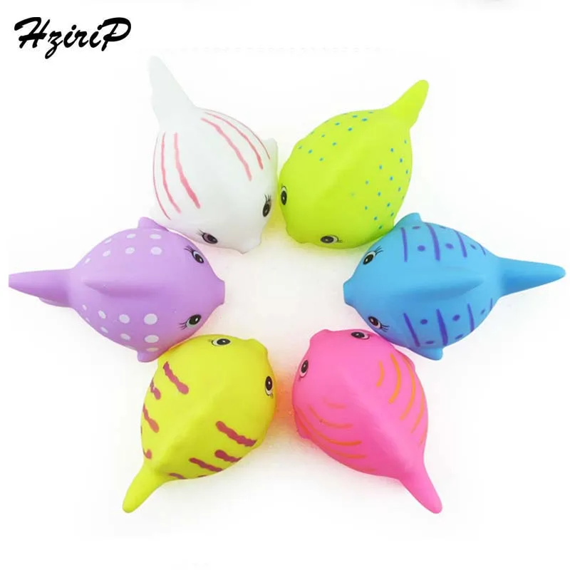 

HziriP Hot Sale Lovely Mixed Fish Swimming Water Toys Colorful Soft Rubber Squeeze-sounding Dabbling Toy For Baby Bath Toys