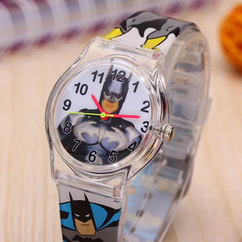 Children Gift Batman Spider man Wristwatch Kids Sport Watch Student Clock Rubber Boys Girls Kids Toy 3