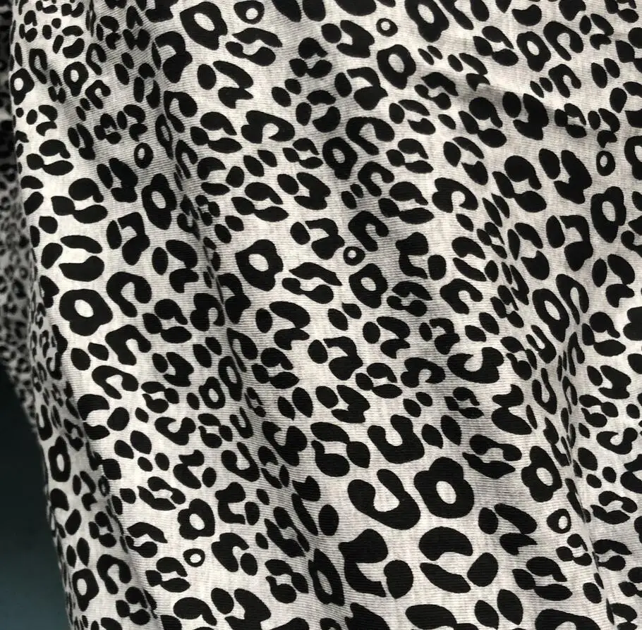 

Leopard Print Lycra cotton fabrics soft knit style Patchwork DIY Children's clothing material dress Sewing Textile T-shirt Cloth