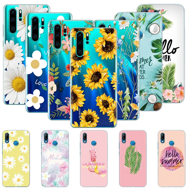 

Summer Sunflowers Phone Coque For Huawei P20 P30 Pro Lite P Smart Z Soft Silicone Floral Cover For Huawei P Smart Plus 2019 Case