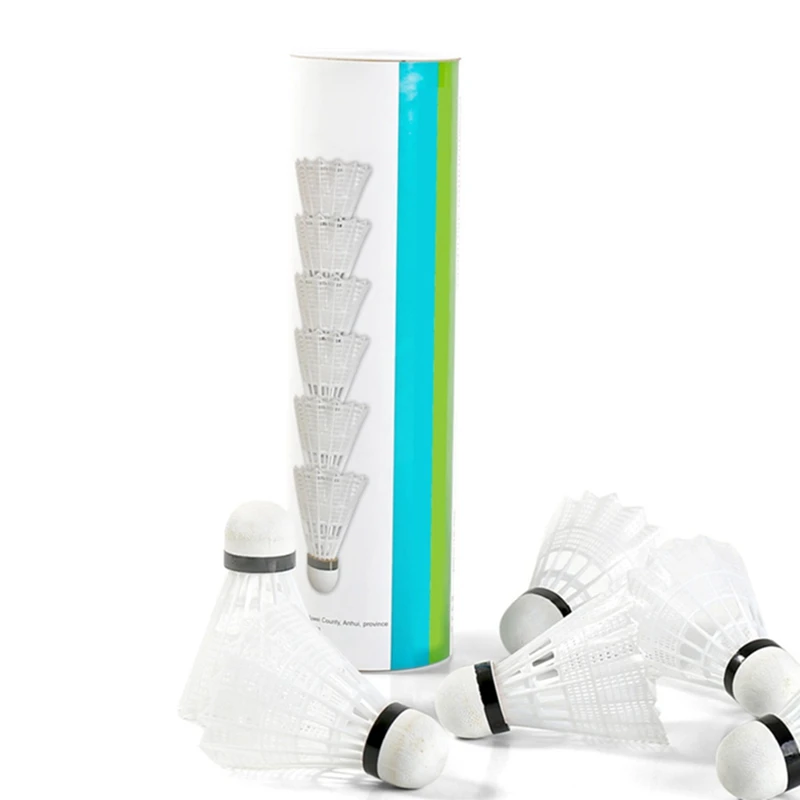 6 piezas de Nylon de bádminton Ball Super Durable y de luz de plástico Bola de formación de transporte al madera de corcho bola 6 piezas de Nylon de bádminton Ball Super Durable y de luz de plástico Bola de formación de transporte al madera de corcho bola