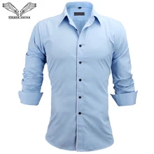 VISADA JAUNA, европейский размер, мужские рубашки,, стиль, рубашки для мужчин, сплошной цвет, длинный рукав, бизнес, хлопок, рубашки для мужчин, N829