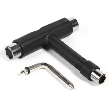 

T-Type Skateboard Adjusting Tool Ratchet Socket Wrench Kick Scooter Hand Maintaining Tool Black Color