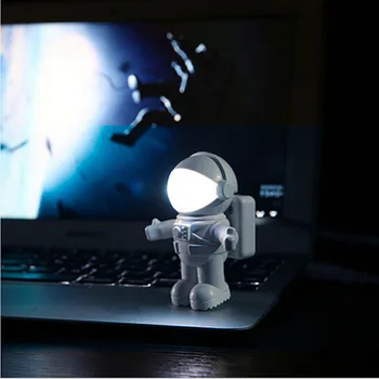 

Novelty PVC Plastic Baby Bedroom Night Light Cartoon USB Anstronaut Sleep Led Table 3D Lamp Bulb Nightlight for Children