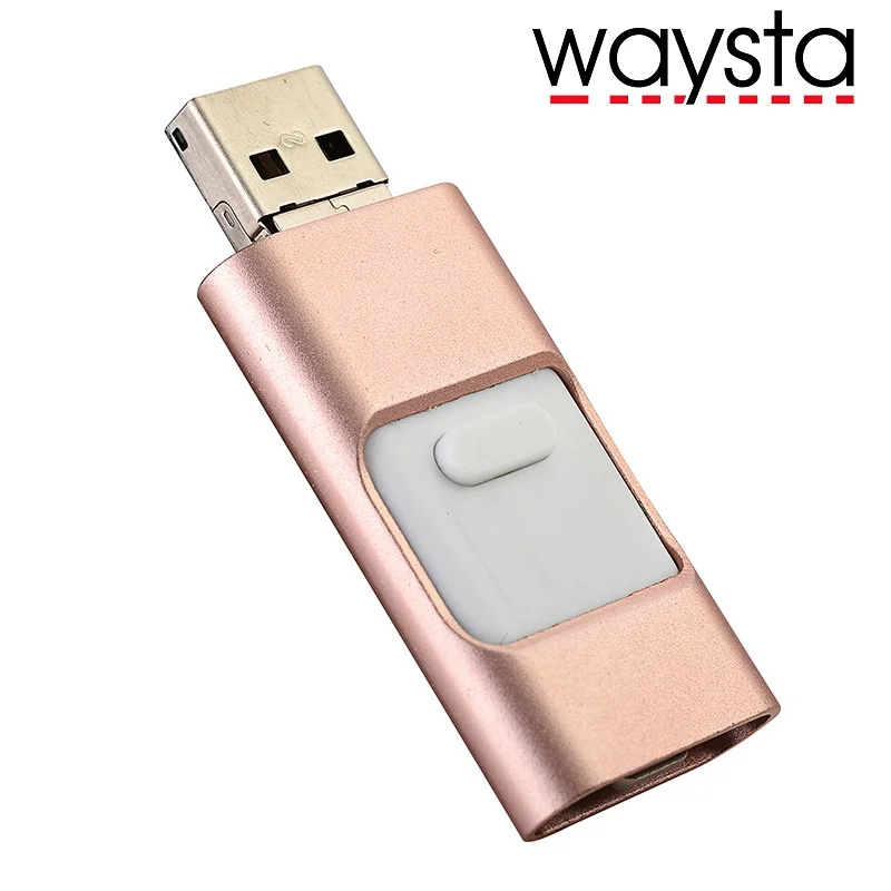 Usb flash drive 64 ГБ телефон otg для iphone 7 6 6s 8 ГБ 16 ГБ 32 ГБ Молнии Металла Pen Drive U Диск для iOS10 memory stick 128 ГБ