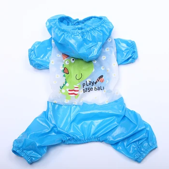 

New Dinosaur Pet Dog Raincoat Jumpsuit Waterproof Cat Puppy Coat Jacket Suntan-proof Apparel 4 Sizes 2 Colours