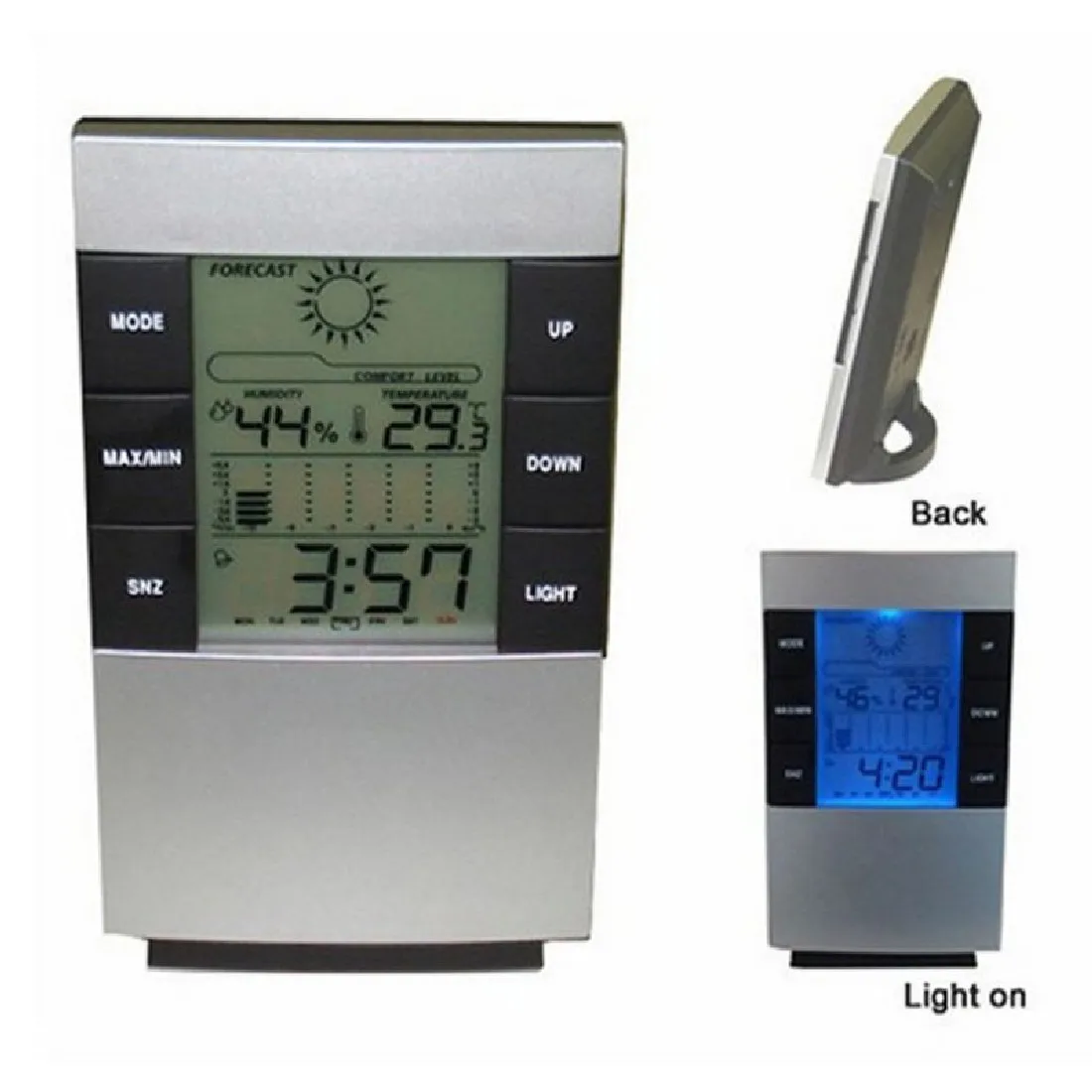 

1pc Fashion Clock Measurement Device Multifunctional Home Humidity Thermometer Lcd Digital Hygrometer Temperature Meter