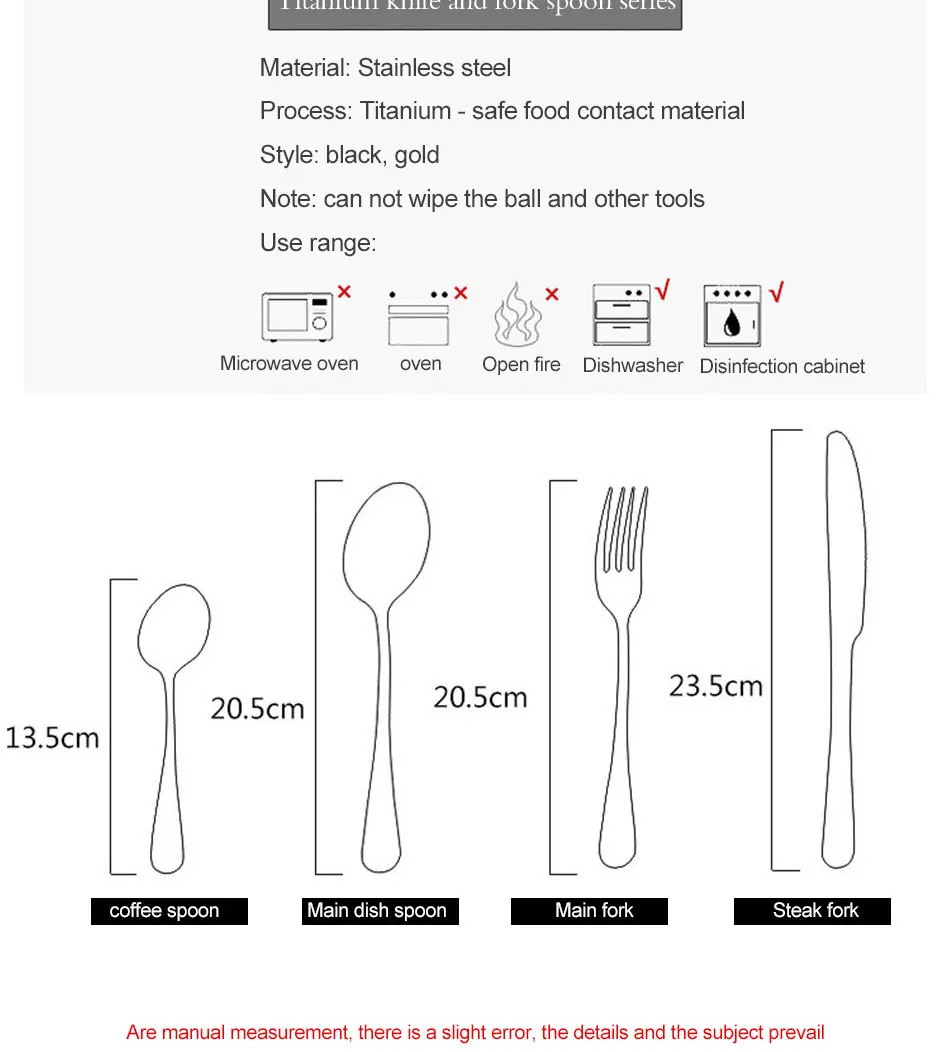 Gold Dinnerware Set Stainless Steel Cutlery Set 4 Pieces Black Knife Fork Set Tableware Gold Silver Cutleries Western Food Set (3)