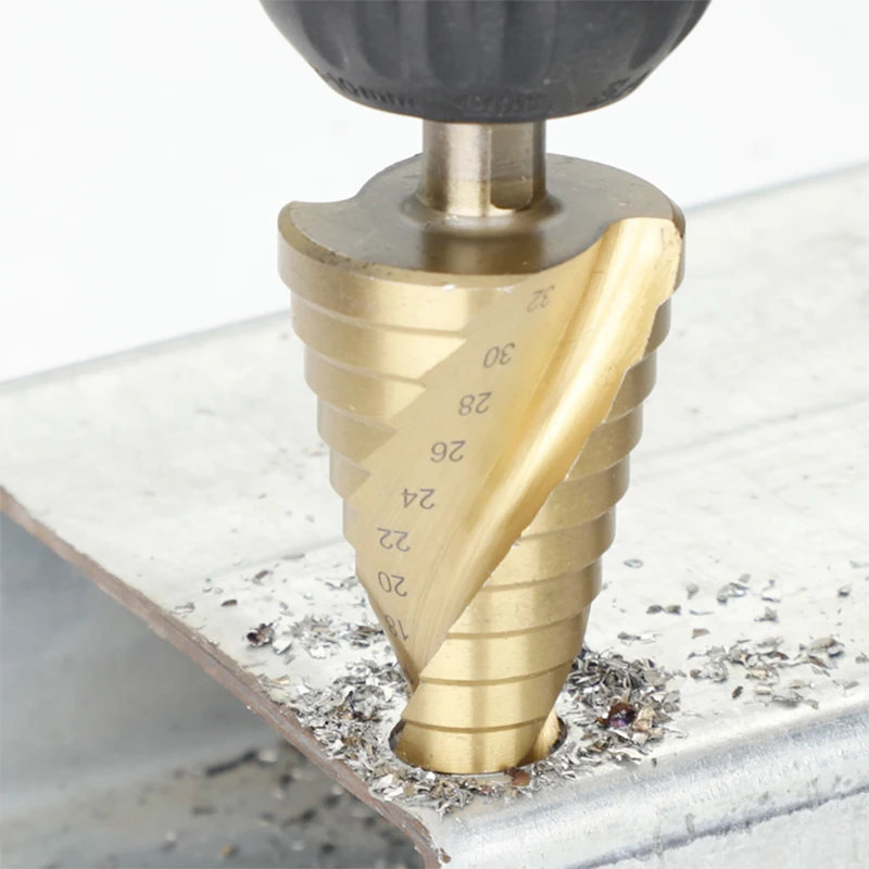 AIRAJ Multi-function Drill Stainless Steel Pagoda Drill Cone Reamer Metal Hole Opener Step Drill Puncher