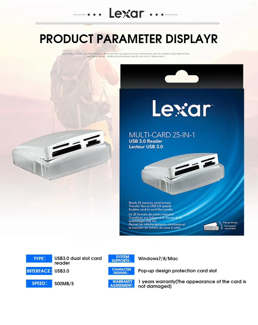 2019 Lexar Горячие USB3.0 card reader для CF SD TF xd m2 25-в-1 многофункциональный высокоскоростная карта мода читатель для Бесплатная доставка