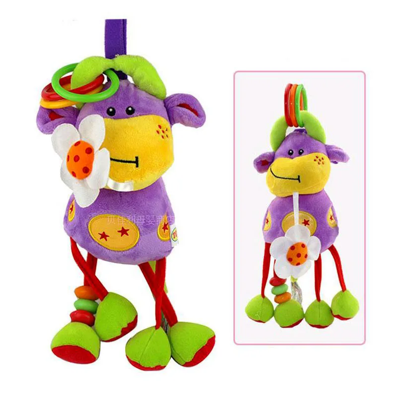 

Baby Stroller Toys Handcart Child Car Pendant Bells Music Newborn Rattle Plush Crib Hanging Doll Baby Stroller Toy Hand Bell