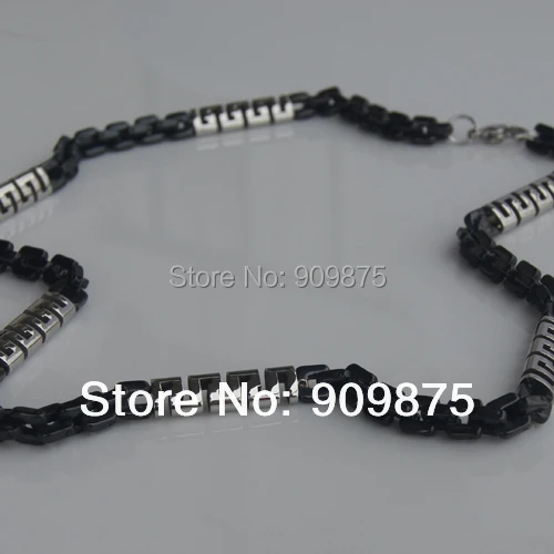 2tone black cool  link  men/boy 316L stainless steel chain necklaces & pendants men jewelry