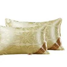 Домашняя текстильная подушка для сна атласная жаккардовая подушка для гостиницы с эффектом памяти удобные подушки для шеи желтые, розовые, белые HFW01