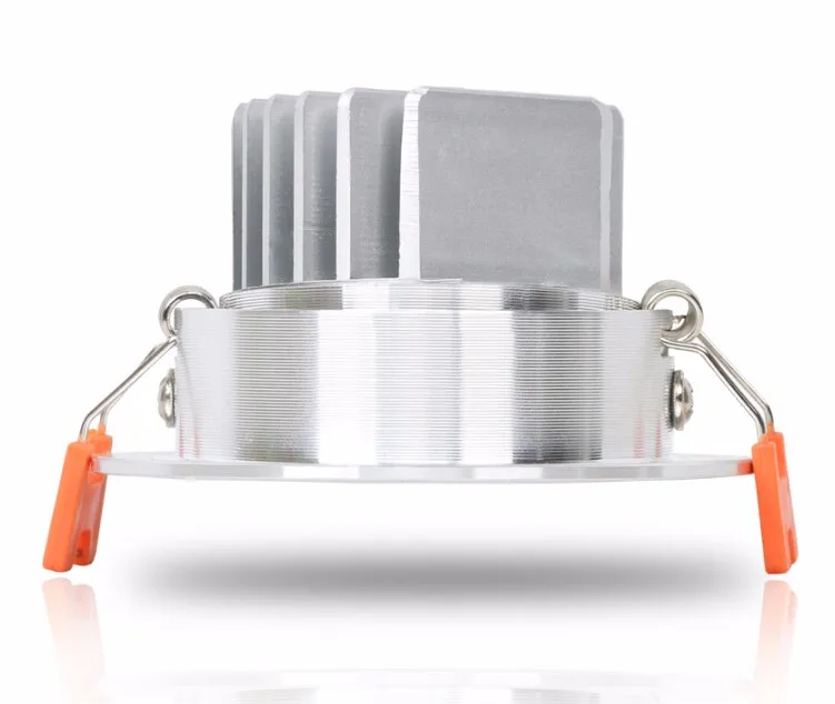 Led para Baixo Frete Grátis Regulável Quente Branco - Frio Prata Shell Cob Levou Downlight Recesso Lâmpada Ac85-265v 9 w 4 LEVOU Downlight Recesso LED Para Baixo Lâmpada AC85-265V