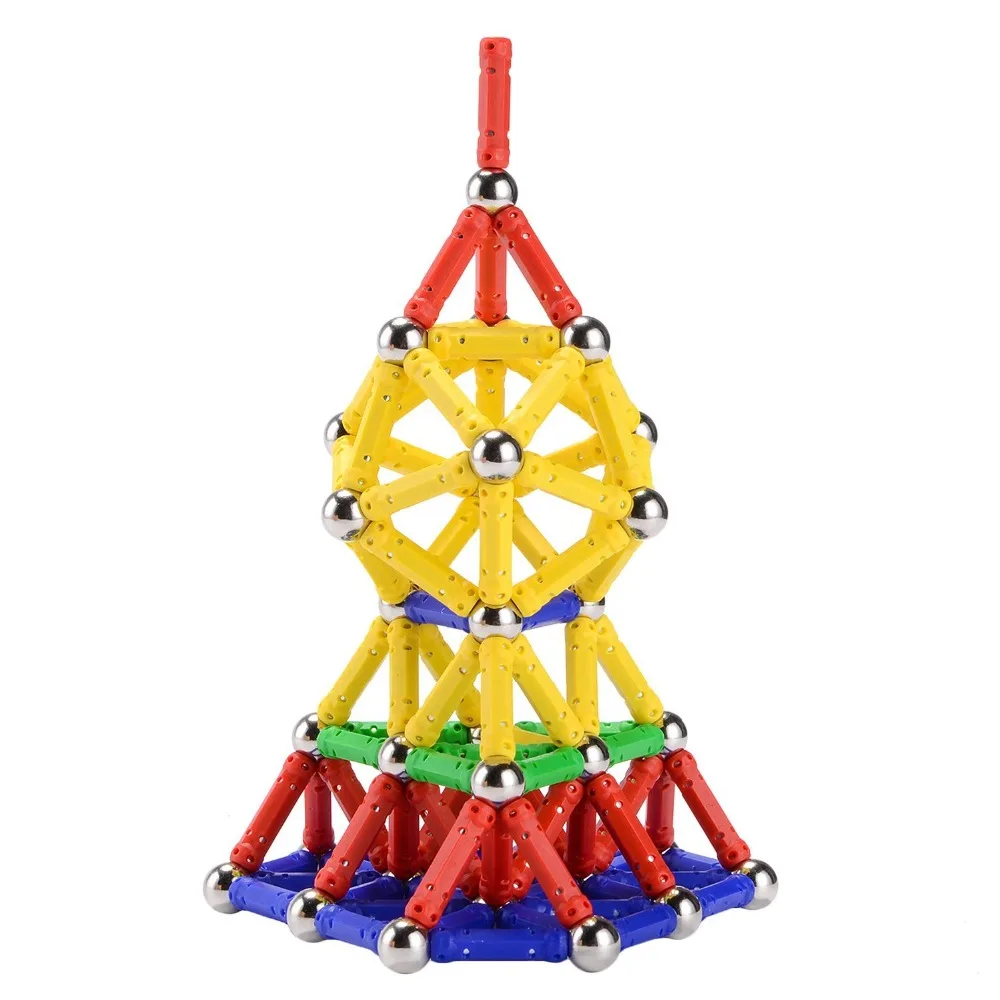 200 шт. магнитные палочки и металлические шарики магниты строительные блоки строительные игрушки Обучающие для детей DIY дизайнерские детские игрушки