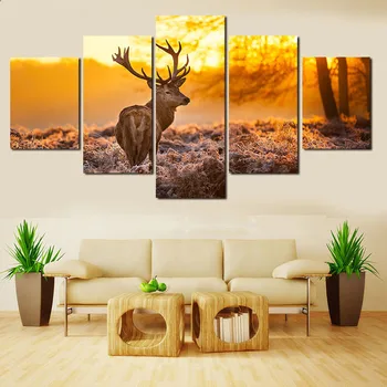 

5 pcs/set,full 5D DIY Diamond Embroidery Animal Deer Diamond Painting Cross Stitch forest Deer Animal Needlework Home Decorative