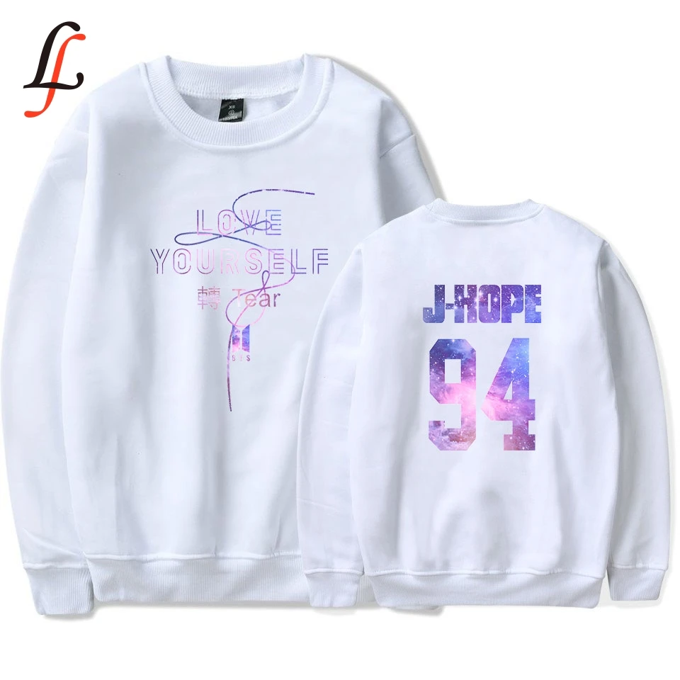 K Pop Capless Sweatshirt Women BTS love yourself Harajuku Hip Hop New Fashion Women Hoodies And Sweatshirts Famous Kpop Clothes