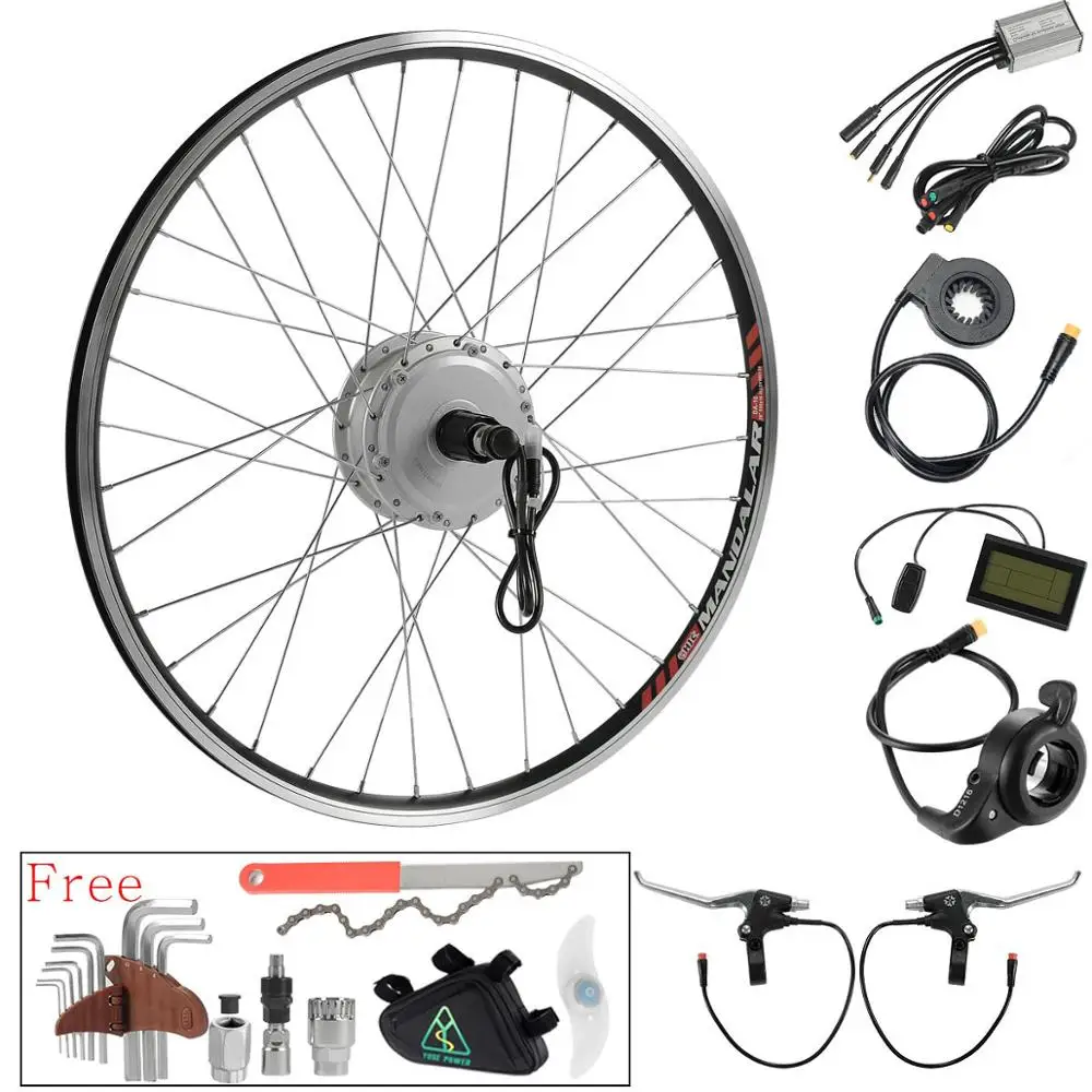 Yose Power Electric Bike Kit Black Silver 36v 350w 26'' Cassette