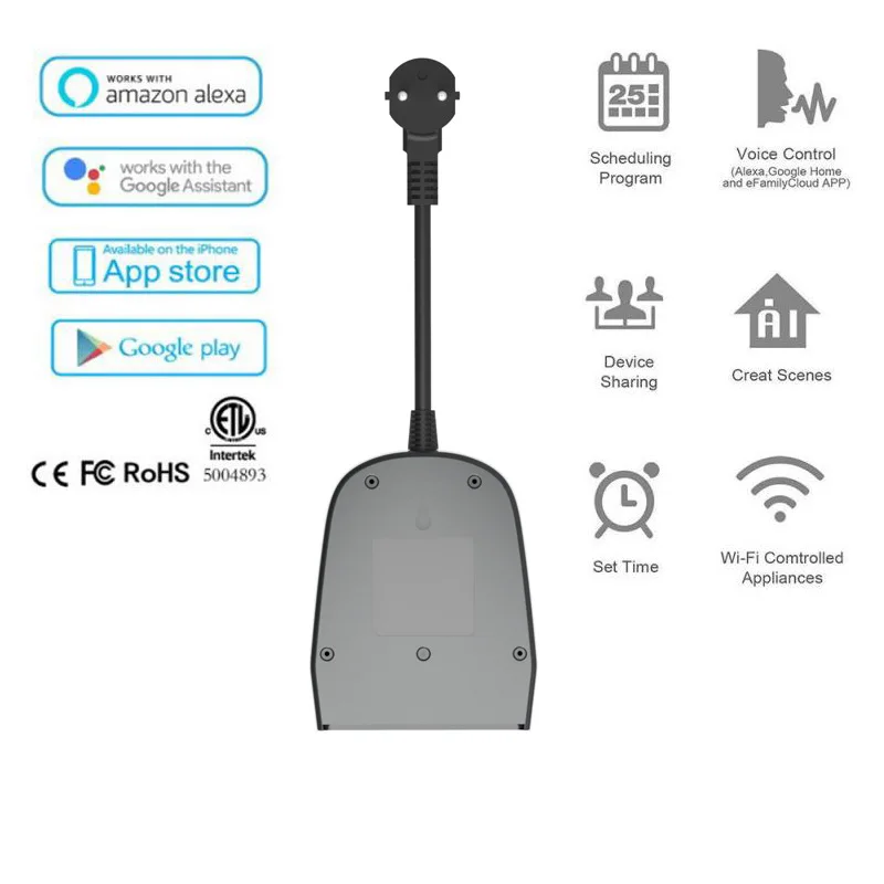 ЕС Smart Wi Fi наружная розетка дистанционное управление по смартфон IP44 водостойкий