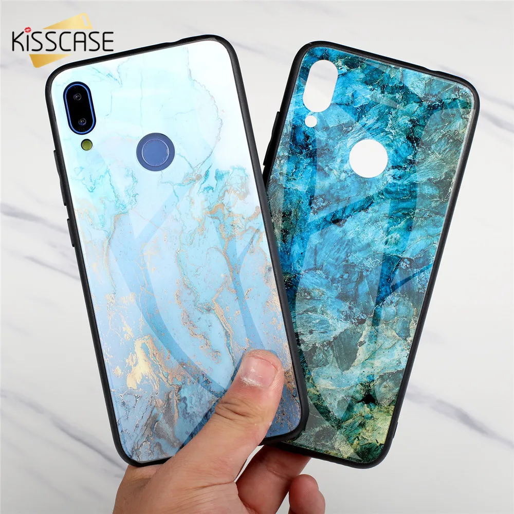 KISSCASE Luxury Marble Case For Xiaomi Pocophone F1 Mi 8 Se Pro 5S A1 Max 2 Gradient Glass Redmi 6 6A 5 Capinha |