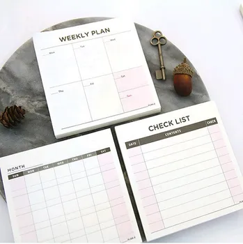 

1pcs plan memo notes note paper square week month plan memo three small functions