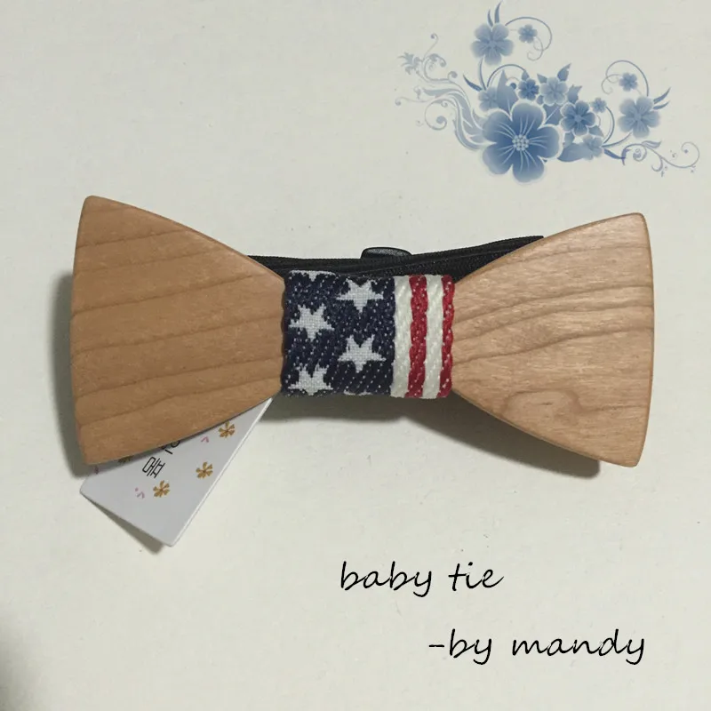 Индивидуальность ребенка шеи галстук, флаг деревянный галстук-бабочка Галстуки для chirldren, с фабрики