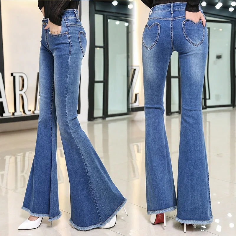 KOZONHEE Stretching Bell-Bottoms Jeans Women Long Stretching Flare Jeans For Girls Trousers for women Jeans Large Size KOZONHEE Stretching Bell-Bottoms Jeans Women Long Stretching Flare Jeans For Girls Trousers for women Jeans Large Size