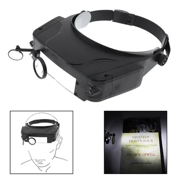

Sale 11X Headband Type Magnifying Glass with LED Light and 3 Magnifying Lens for Jewel Repair