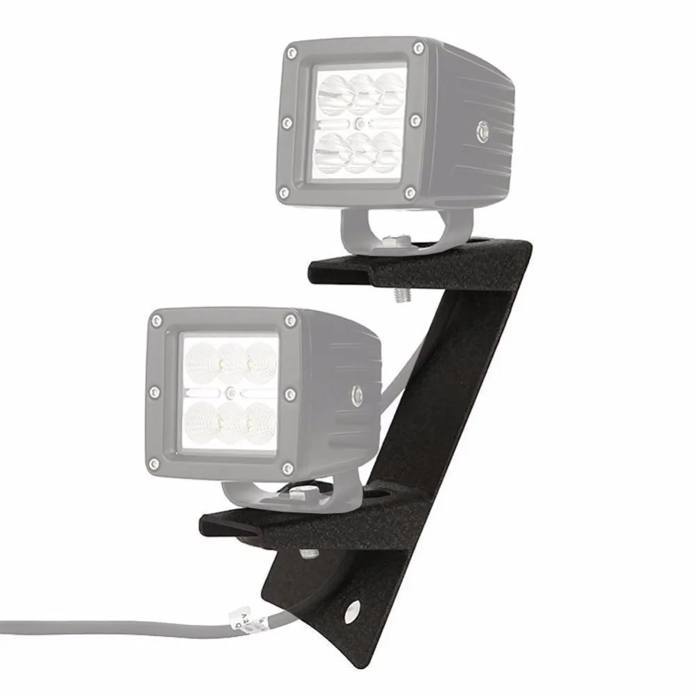 

Dual A-Pillar Light Brackets Dual Lower Windshield LED Work Light Mounts Kit For 2007-2017 Jeep Wrangler JK / JKU (Pair, Black)