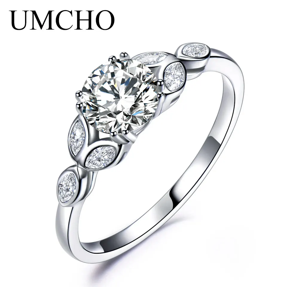 Женское свадебное кольцо UMCHO серебряное из серебра 925 пробы с кубическим