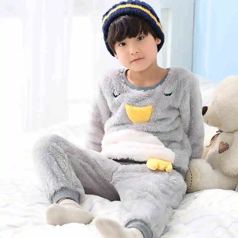 

Boy's pyjamas of autumn and winter coral flannel boy's pajamas home suit